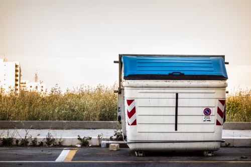 Clapham waste removal truck collecting garbage