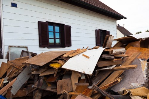 Happy homeowner enjoying cleared garage